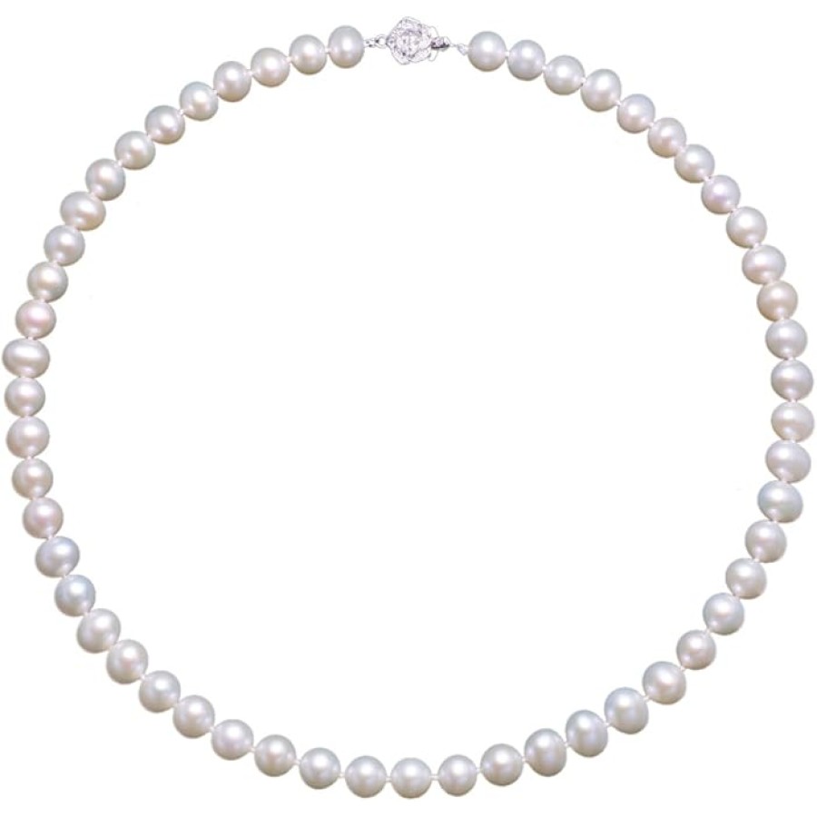 VIKI LYNN Pearl Necklace 6-7mm Freshwater Cultured Pearls 925 Sterling Silver 18inch