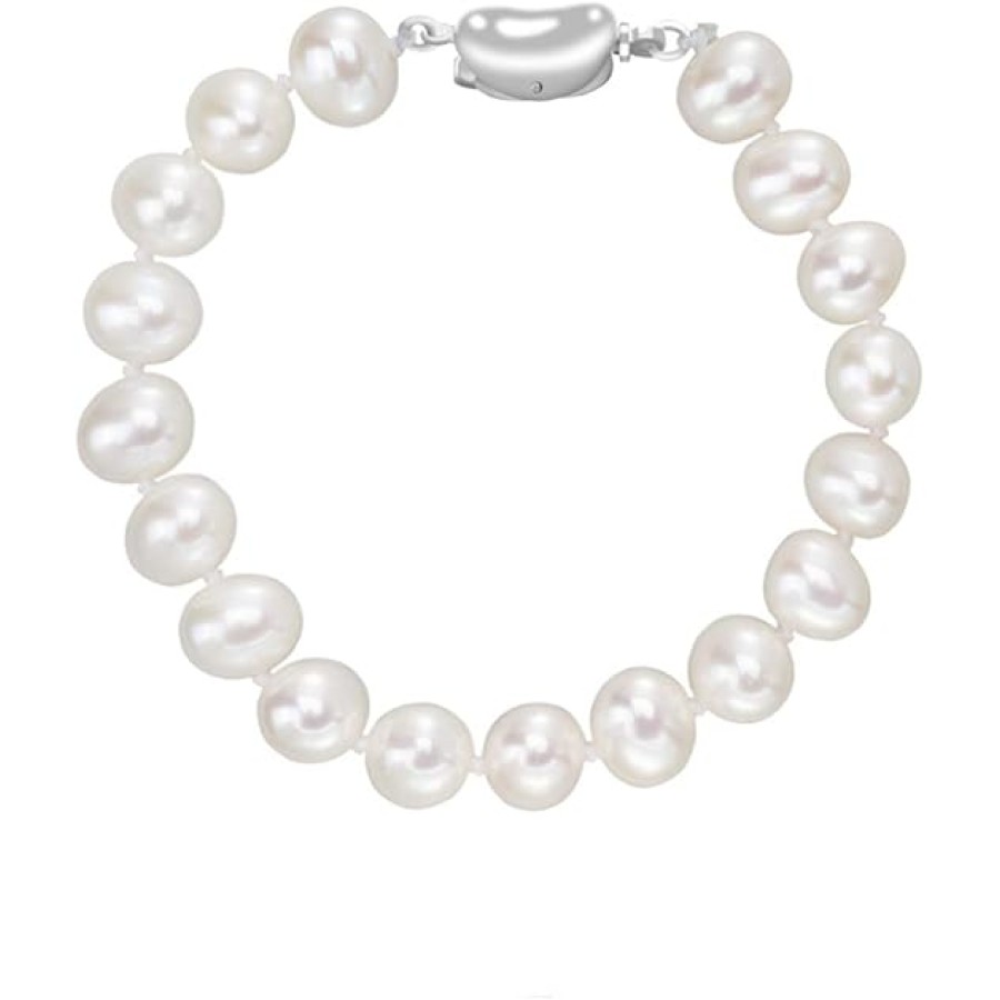 VIKI LYNN Pearl Bracelets for Women 8-9mm AAA Freshwater Cultured Pearl 925 Sterling Silver