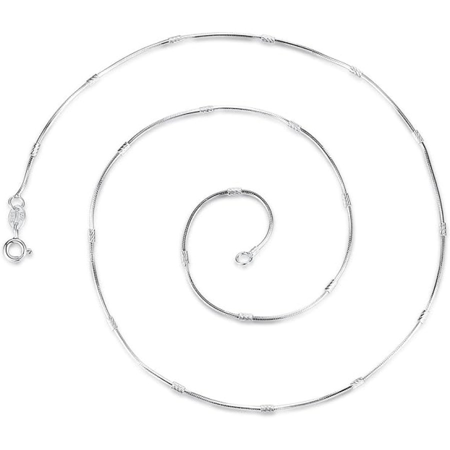 VIKI LYNN 925 Sterling Silver 8 Sided Snake Chain 18 inches (Style: 0.85mm width-tubes)