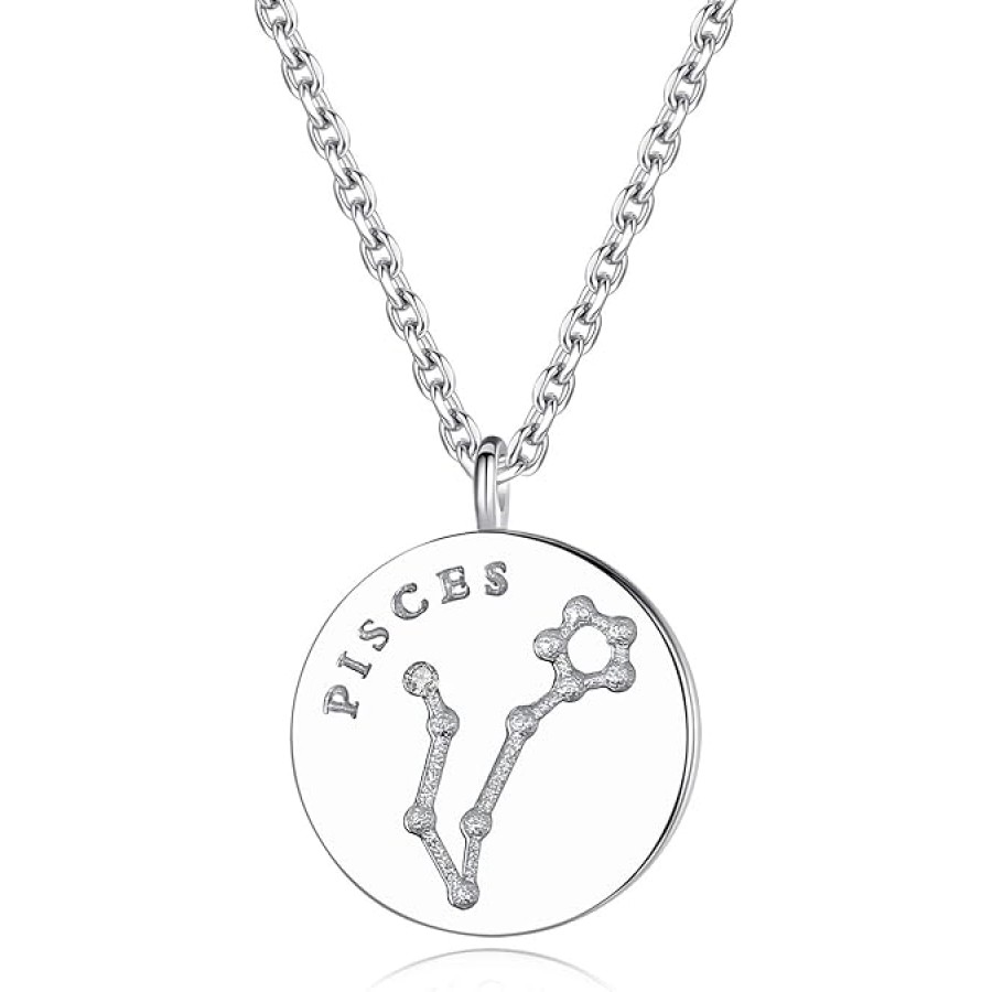 VIKI LYNN Zodiac Necklace 925 Sterling Silver Constellation Jewelry for Women Style: Pisces ( aquarius - Capricorn)