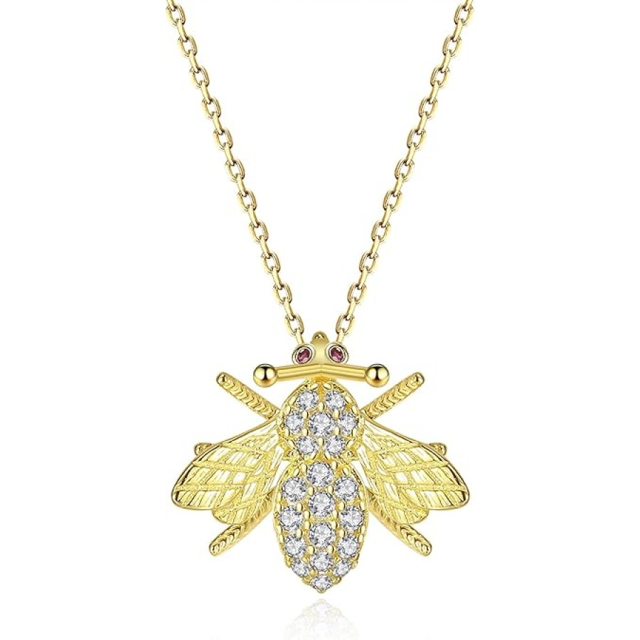 VIKI LYNN Hornet Bee Pendant Necklace for Women Copper Alloy 18K Gold Plated Honeybee Jewelry