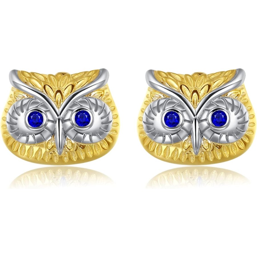 VIKI LYNN 925 Sterling Silver Owl Stud Earrings Bird Earrings for Women