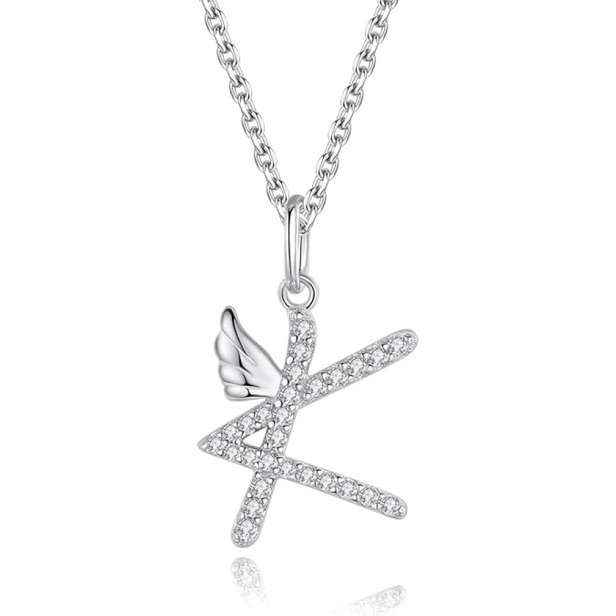 VIKI LYNN Initial Letter Pendant Necklace Cubic Zirconia 26 Capital Personlized Necklace Jewelry for Wome