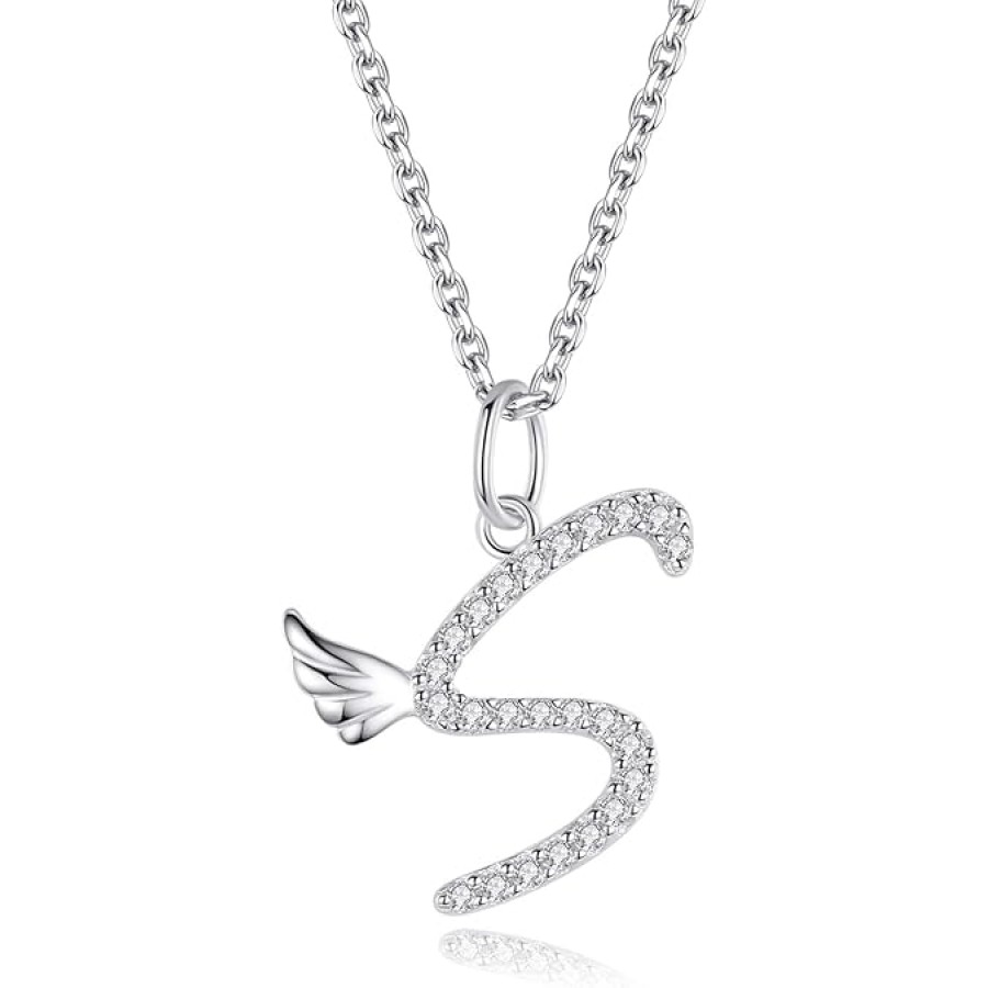 VIKI LYNN Initial Letter Pendant Necklace Cubic Zirconia 26 Capital Personlized Necklace Jewelry for Wome