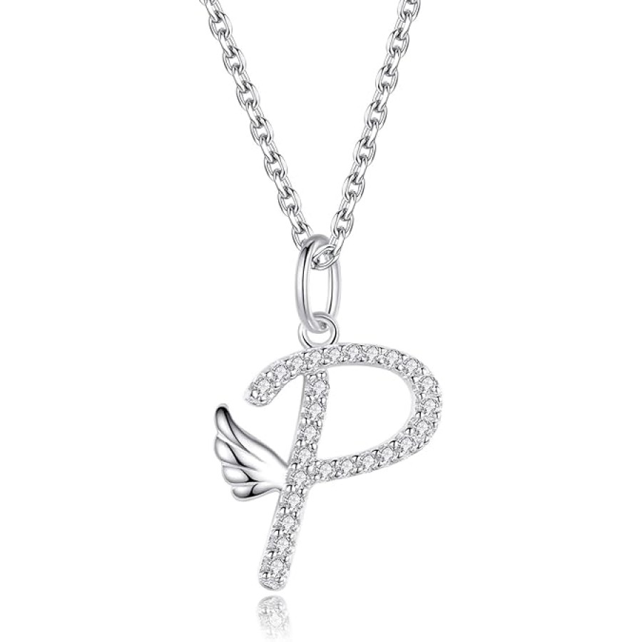 VIKI LYNN Initial Letter Pendant Necklace Cubic Zirconia 26 Capital Personlized Necklace Jewelry for Wome