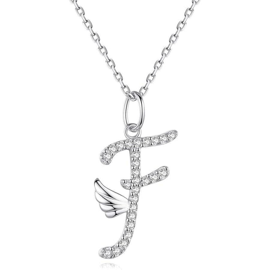 VIKI LYNN Initial Letter Pendant Necklace Cubic Zirconia 26 Capital Personlized Necklace Jewelry for Wome