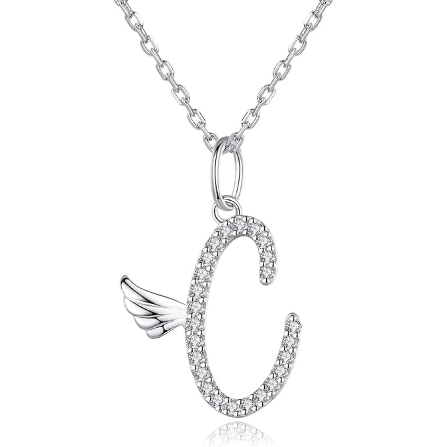 VIKI LYNN Initial Letter Pendant Necklace Cubic Zirconia 26 Capital Personlized Necklace Jewelry for Wome