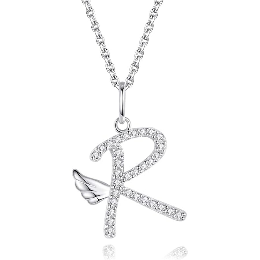 VIKI LYNN Initial Letter Pendant Necklace Cubic Zirconia 26 Capital Personlized Necklace Jewelry for Wome