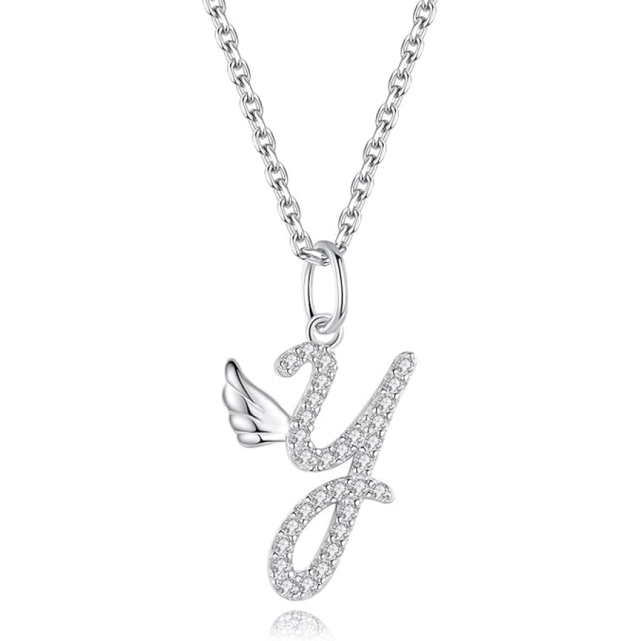 VIKI LYNN Initial Letter Pendant Necklace Cubic Zirconia 26 Capital Personlized Necklace Jewelry for Wome