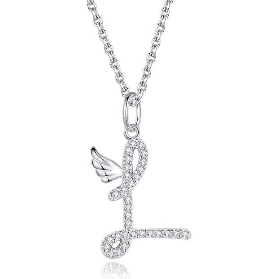 VIKI LYNN Initial Letter Pendant Necklace Cubic Zirconia 26 Capital Personlized Necklace Jewelry for Wome