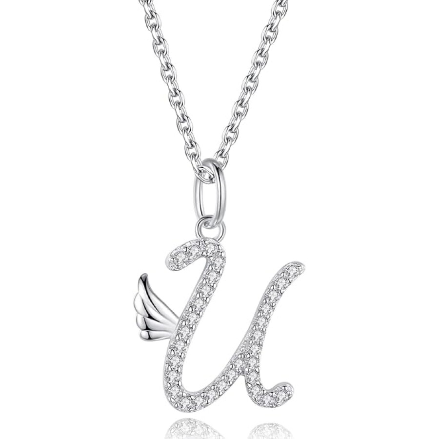 VIKI LYNN Initial Letter Pendant Necklace Cubic Zirconia 26 Capital Personlized Necklace Jewelry for Wome