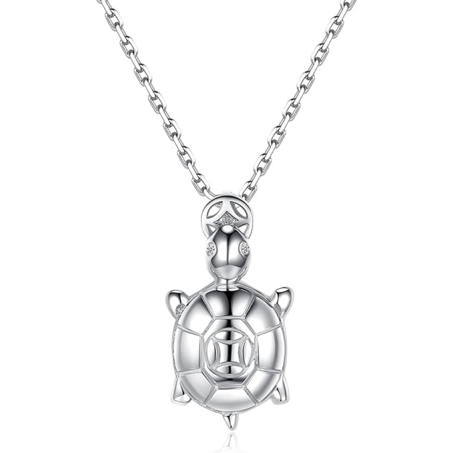 VIKI LYNN 925 Sterling Silver Sea Turtle Pendant Necklace Jewelry for Women