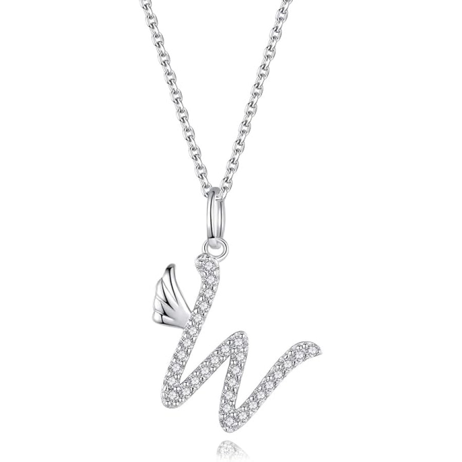 VIKI LYNN Initial Letter Pendant Necklace Cubic Zirconia 26 Capital Personlized Necklace Jewelry for Wome