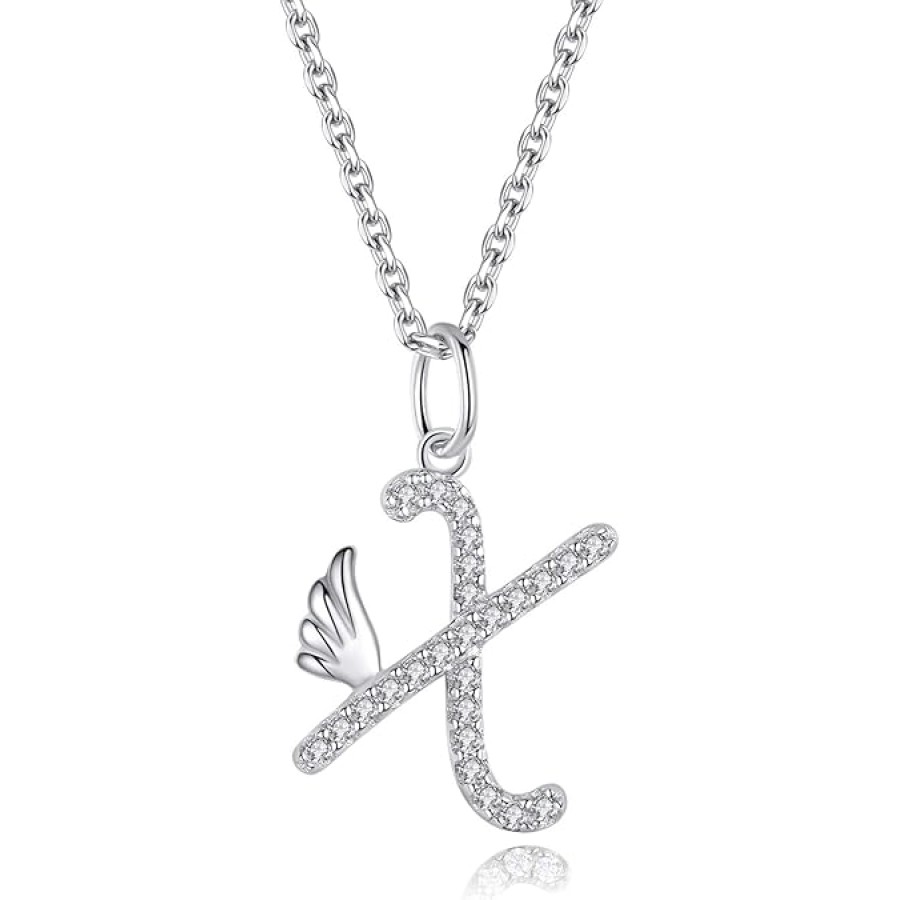 VIKI LYNN Initial Letter Pendant Necklace Cubic Zirconia 26 Capital Personlized Necklace Jewelry for Wome