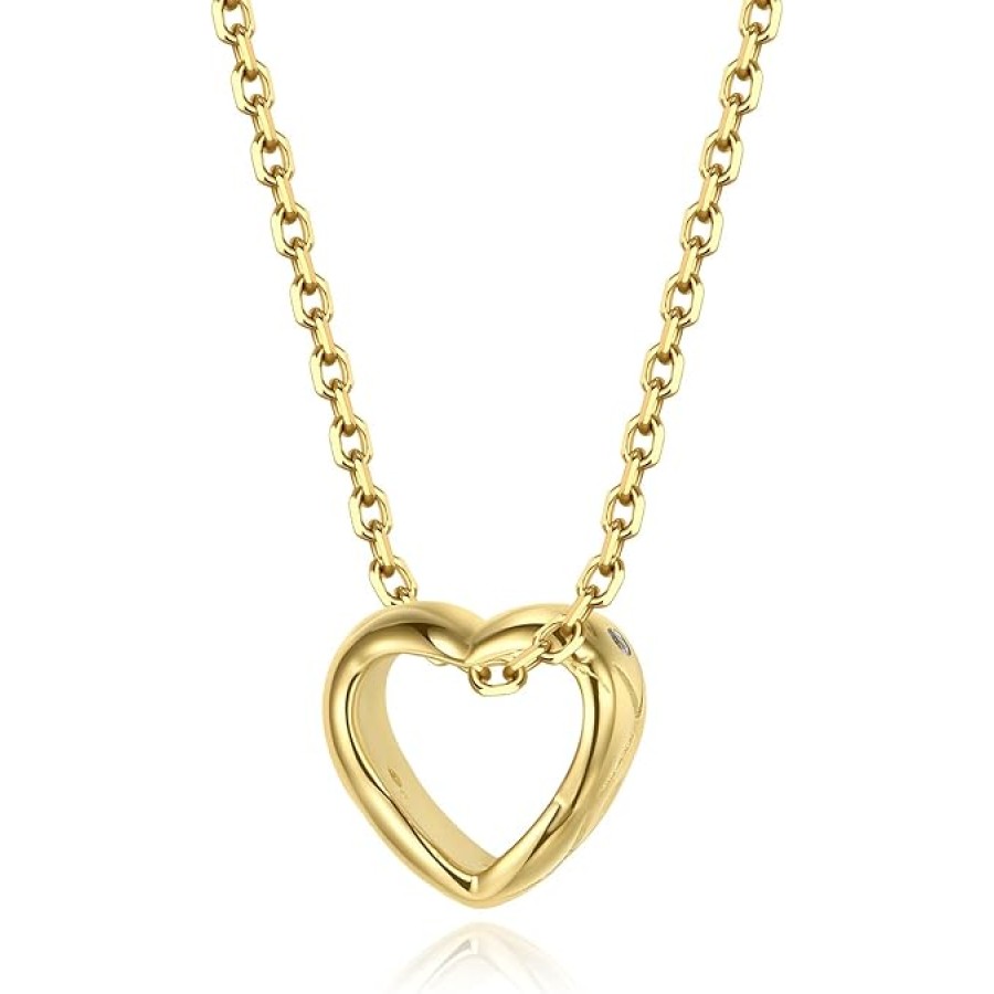 VIKI LYNN 18K Gold Plated Love Heart Pendant Necklace for Women