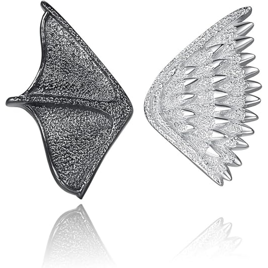 VIKI LYNN 925 Sterling Silver Asymmetric Angle Wing Stud Earrings for Women